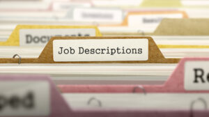 File Folder Labeled as Job Descriptions in Multicolor Archive.